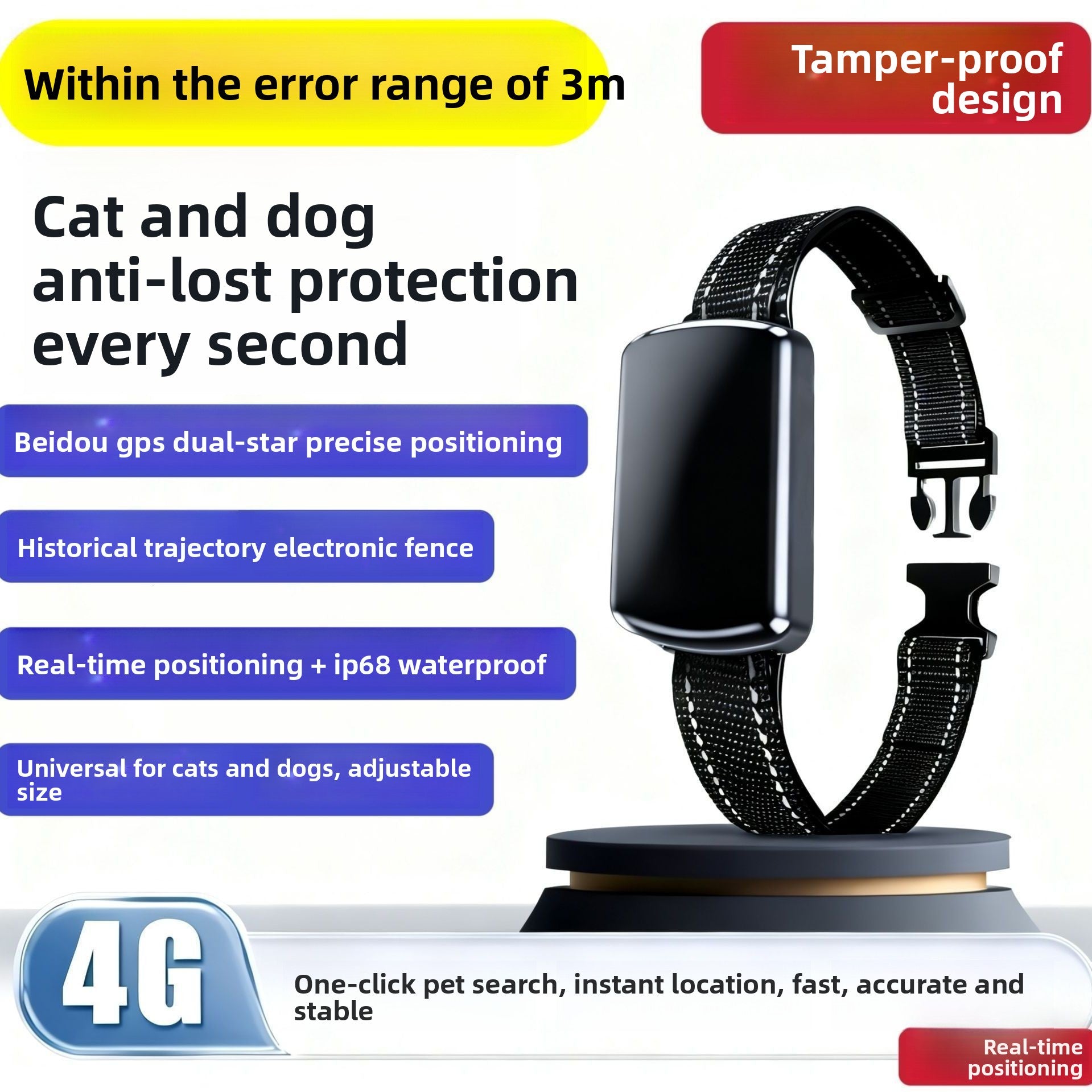 GPS Pet Locator Collar with Tracking